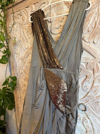 Vestido Bebe verde lentejuelas