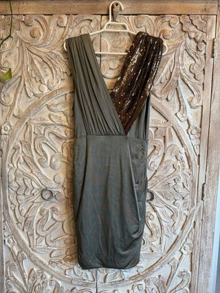 Vestido Bebe verde lentejuelas