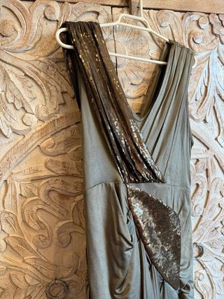 Vestido Bebe verde lentejuelas