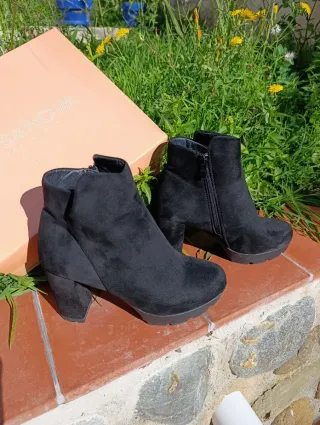 Botines BOSANOVA Negros Tacon Plataforma