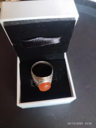 ANILLO PLATA antiguo  Colombiano piedra cornalina
