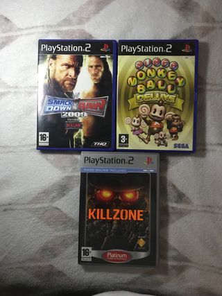 Lote 3 Videojuegos PS2: Killzone, Smackdown, Monke