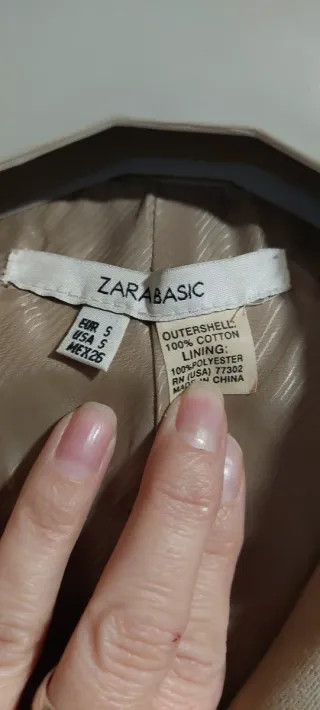 Gabardina Beige Mujer Zara