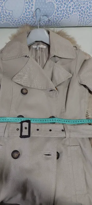 Gabardina Beige Mujer Zara