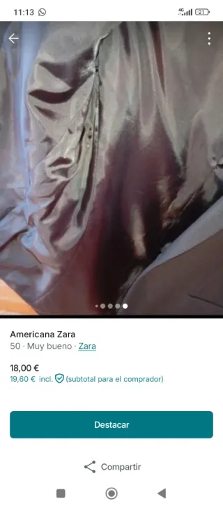 Americana Zara Negra Hombre