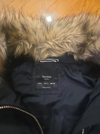 Abrigo plumas corto azul marino