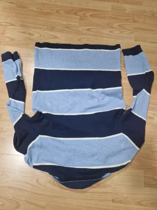 Jersey Lacoste Rayas Azul y Blanco