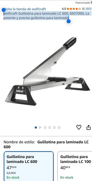 Wolfcraft Guillotina para laminado LC 600