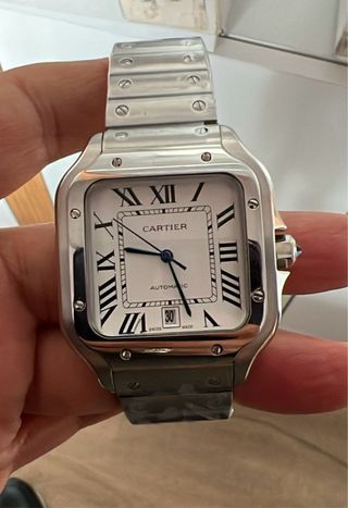 Reloj Cartier Santos Plata Blanco