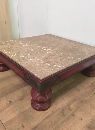 MESA BAJA CENTRO AUXILIAR MADERA Y MARMOL