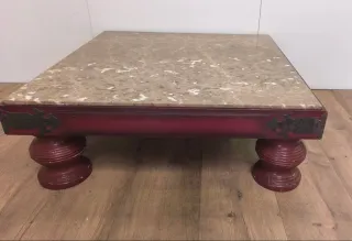 MESA BAJA CENTRO AUXILIAR MADERA Y MARMOL