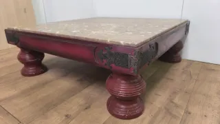 MESA BAJA CENTRO AUXILIAR MADERA Y MARMOL