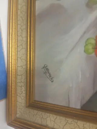 2 Cuadros Decorativos Marco Dorado