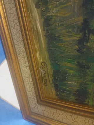 2 Cuadros Decorativos Marco Dorado