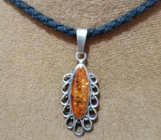 Colgante Plata y Ámbar