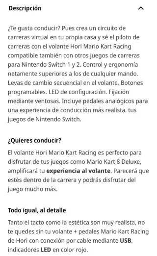 Volante Mario Kart Nintendo Switch + Pedales