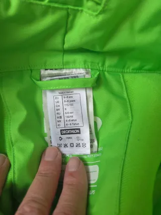 Pantalón de esquí verde neón 6-8 años