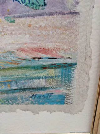 Cuadro Vintage pintura Acuarela Frutas y Flores