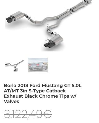 Escape Borla S Type Catback Mustang GT 5.0