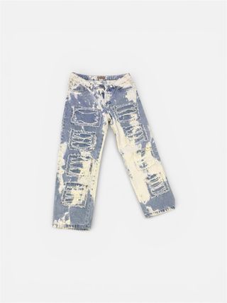 Jeans strappati taglia 38 bianco e blu