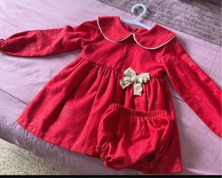 Vestido niña rojo con braguita 24-36 meses