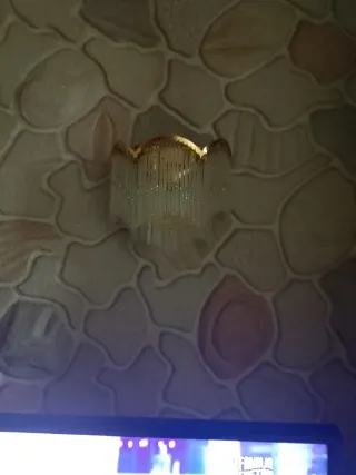 2 Lámparas Cristal Lágrimas Doradas