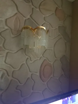 2 Lámparas Cristal Lágrimas Doradas