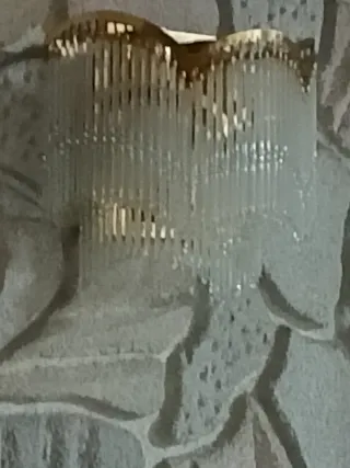 2 Lámparas Cristal Lágrimas Doradas