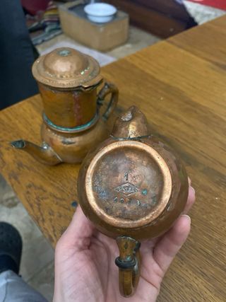 Coppia teiere antiche in rame