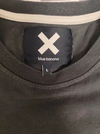 Camiseta Gris Blue Banana con Palmera