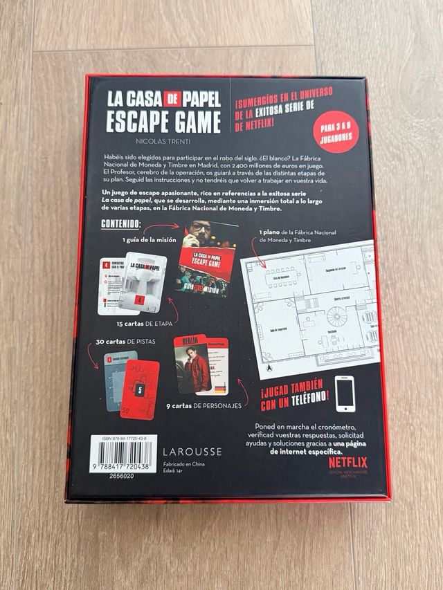 Juego Escape Game La Casa de Papel