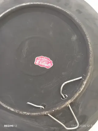 Piatto da parete vintage papaveri rossi antichità