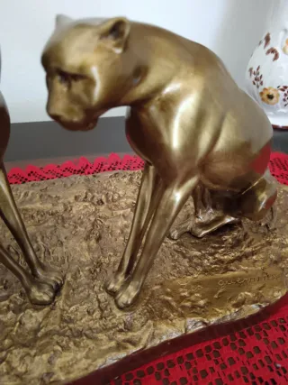 Scultura bronzo vintage Les Guépards