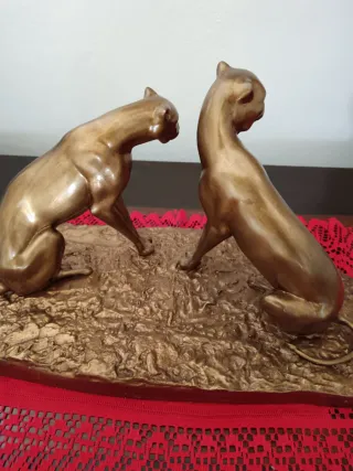 Scultura bronzo vintage Les Guépards