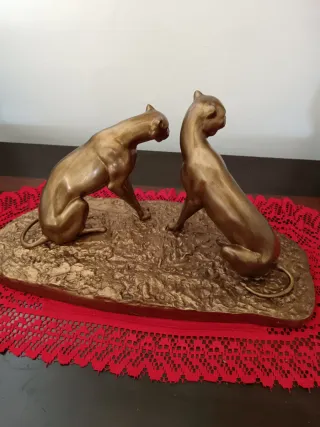 Scultura bronzo vintage Les Guépards
