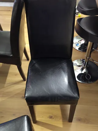 6 Sillas Comedor Piel Negras