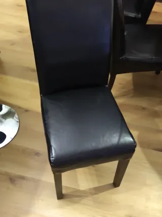 6 Sillas Comedor Piel Negras