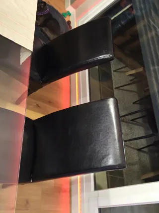 6 Sillas Comedor Piel Negras