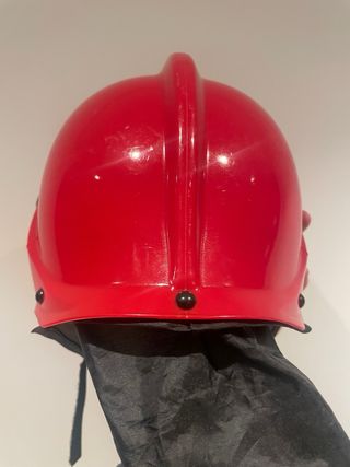 Casco bombero juguete rojo