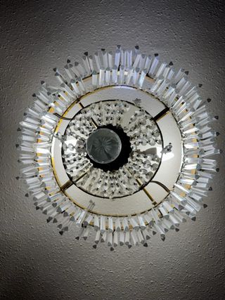 Lámpara de techo vintage cristal y metal