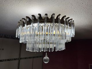 Lámpara de techo vintage cristal y metal