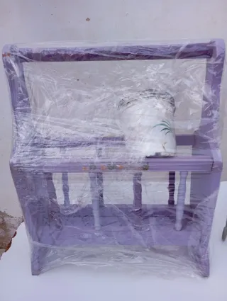 Tavolo in legno 2m x 80cm di larghezza, 6 sedie, ecc.