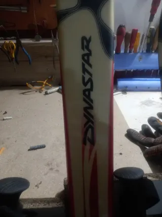 Esquís Dynastar con fijaciones y bastones