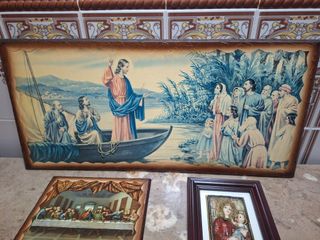 Conjunto Quadros Última Ceia e Jesus e Apóstolos