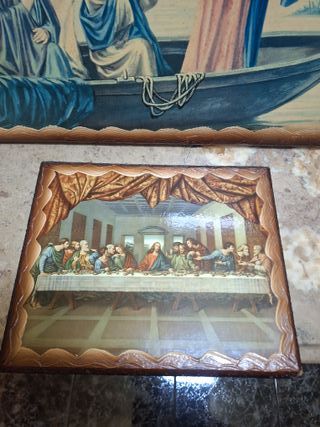 Conjunto Quadros Última Ceia e Jesus e Apóstolos