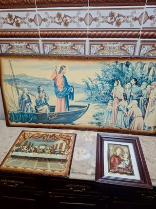 Conjunto Quadros Última Ceia e Jesus e Apóstolos