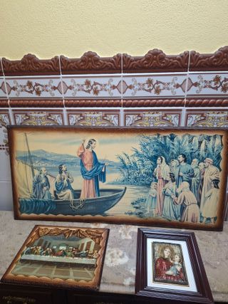 Conjunto Quadros Última Ceia e Jesus e Apóstolos