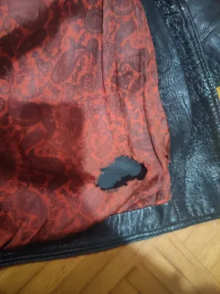 Chaqueta de cuero vintage negra