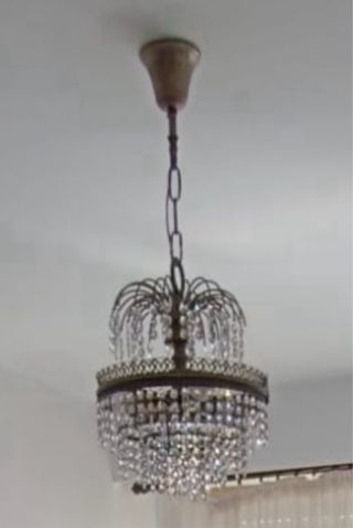 Lámpara colgante de cristal y metal