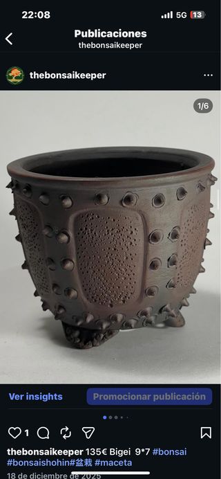 Maceta Bigei 9*7 Terracota